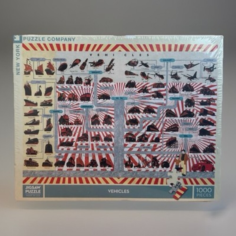 New York Puzzle Co. "Vehicles" 1000 Piece Jigsaw Puzzle - Neil Packer Art - NEW